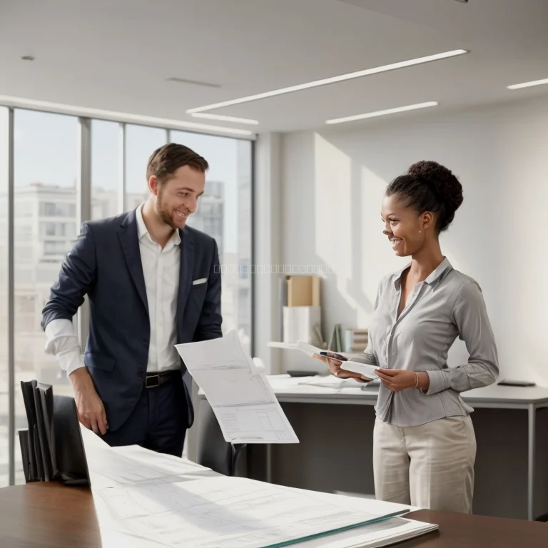 マンションと相談するカップルのイメージ